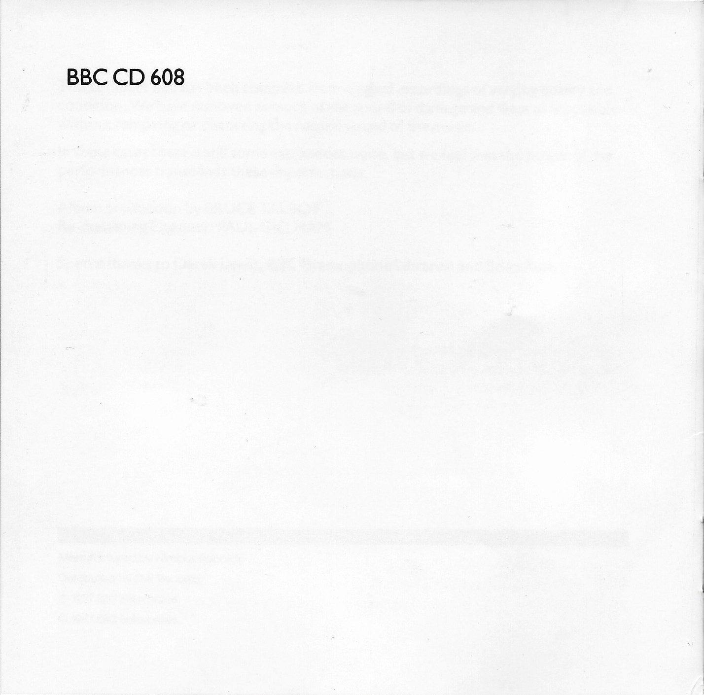 Middle of cover of BBCCD608